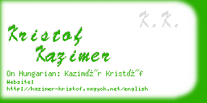 kristof kazimer business card